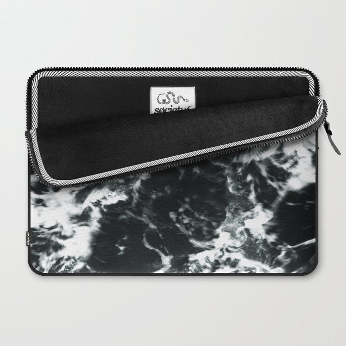 Waves - Black and White Abstract Laptop Sleeve Gallery Image 2