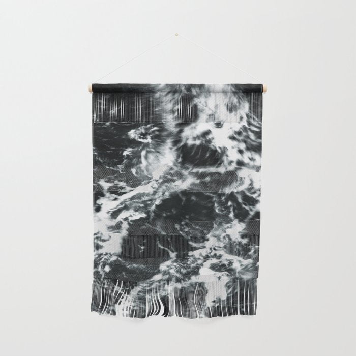 Waves - Black and White Abstract Wall Hanging Gallery Image 1