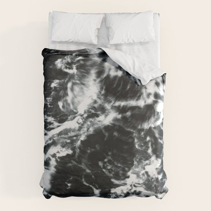 Waves - Black and White Abstract Duvet Cover Gallery Image 6