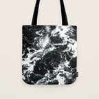 Waves - Black and White Abstract Tote Bag Gallery Image 1