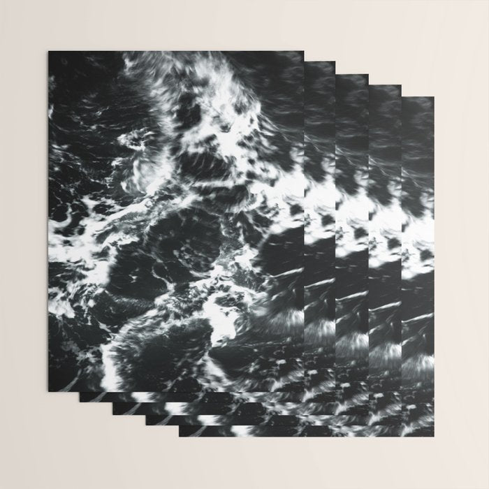 Waves - Black and White Abstract Wrapping Paper Gallery Image 3