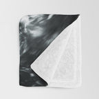 Waves - Black and White Abstract Throw Blanket Gallery Image 3
