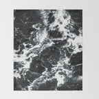Waves - Black and White Abstract Throw Blanket Gallery Image 2
