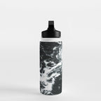 Waves - Black and White Abstract Water Bottle Gallery Image 3