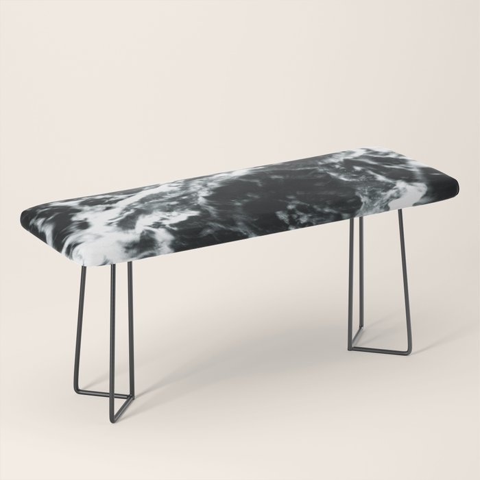 Waves - Black and White Abstract Bench Gallery Image 1
