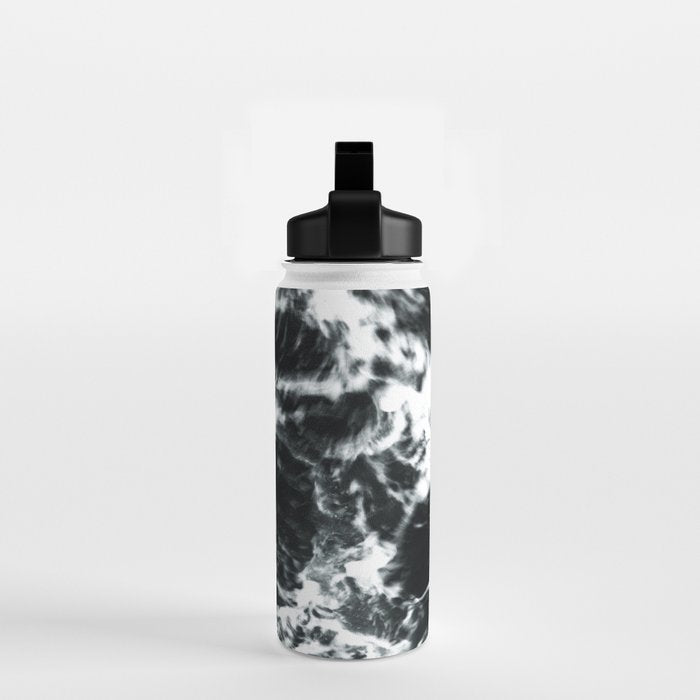 Waves - Black and White Abstract Water Bottle Gallery Image 2