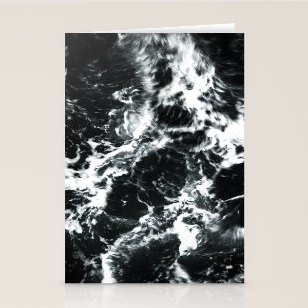 Waves - Black and White Abstract Stationery Card Gallery Image 1
