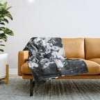 Waves - Black and White Abstract Throw Blanket Gallery Image 1