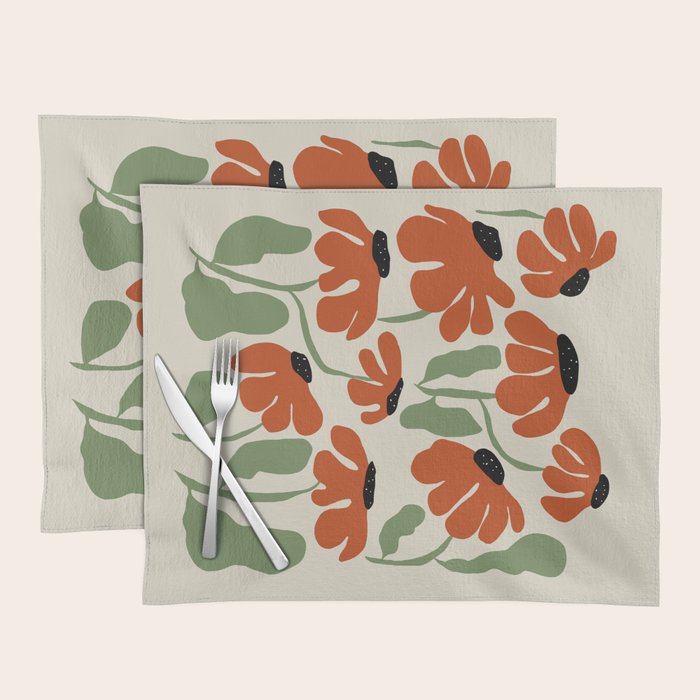 Cute smiley flowers  Placemat Gallery Image 1