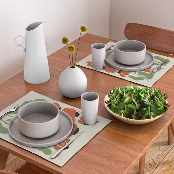 Cute smiley flowers  Placemat Gallery Image 2