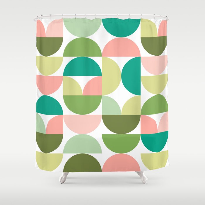 Mod Geometrics | Green Shower Curtain Gallery Image 1