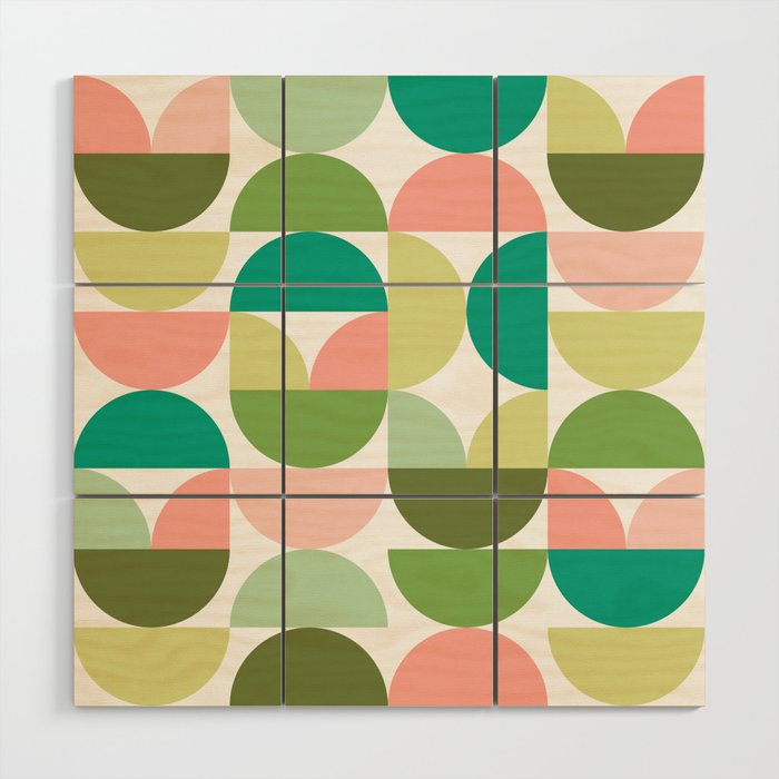 Mod Geometrics | Green Wood Wall Art Gallery Image 1