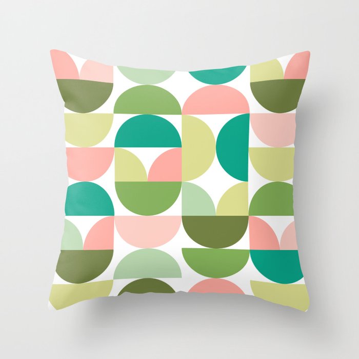 Mod Geometrics | Green Throw Pillow Gallery Image 1