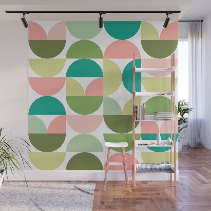 Mod Geometrics | Green Wall Mural Gallery Image 1