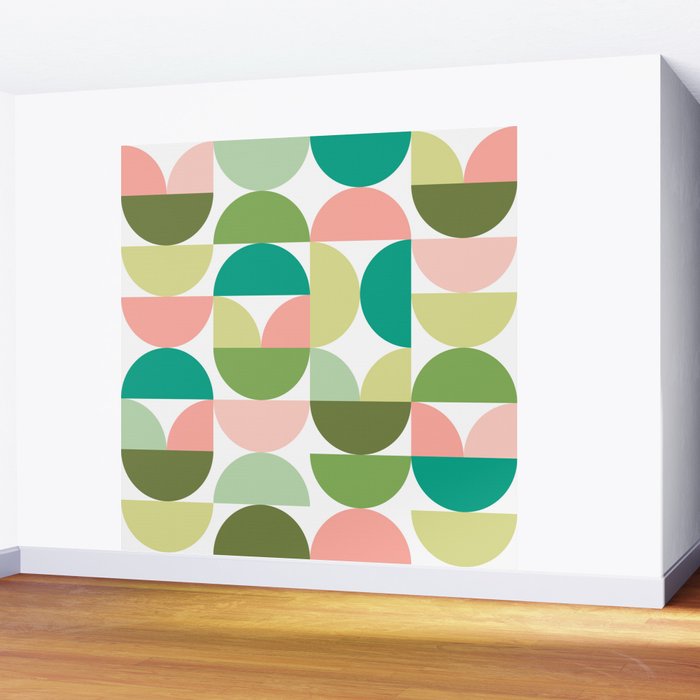 Mod Geometrics | Green Wall Mural Gallery Image 2