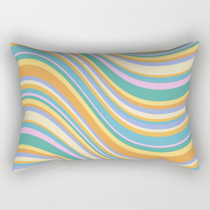 Wavy Stripes XXIV - 90s Summer Rectangular Pillow Gallery Image 2