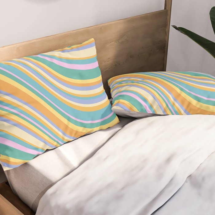 Wavy Stripes XXIV - 90s Summer Pillow Sham Gallery Image 2