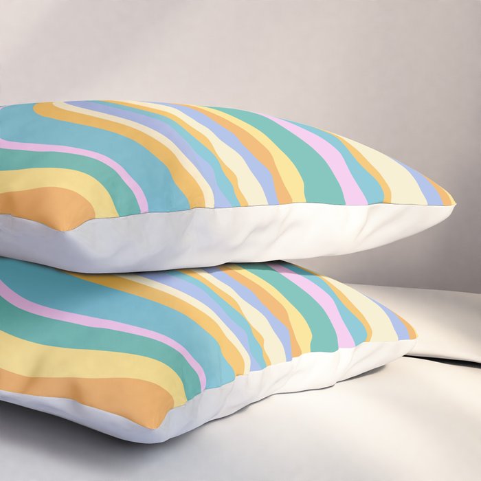 Wavy Stripes XXIV - 90s Summer Pillow Sham Gallery Image 3