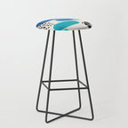 Fun Abstract Minimalist Mid Century Modern Colorful Shapes Marine Green Blue Ombre Watercolor Bubble Stool Gallery Image 1