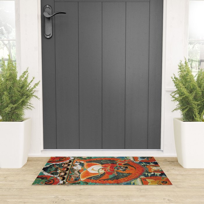 Tibetan Buddhist Hindu Garuda Shambala Welcome Mat Gallery Image 3