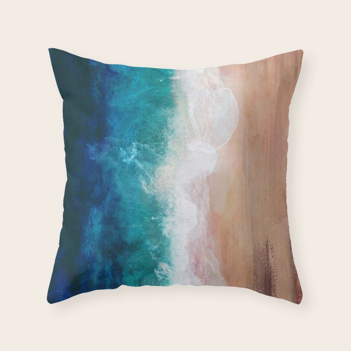 Watercolour Summer Beach IV Throw Pillow Gallery Image 1