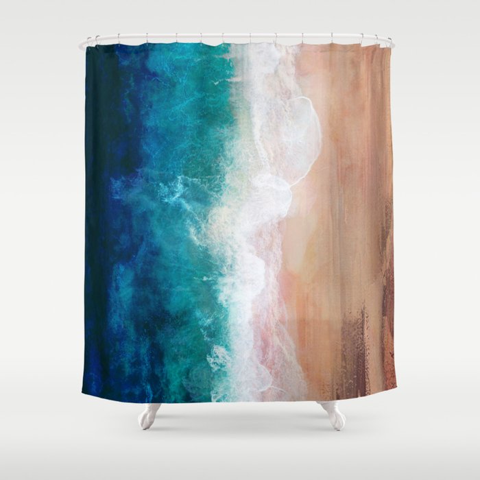 Watercolour Summer Beach IV Shower Curtain Gallery Image 1