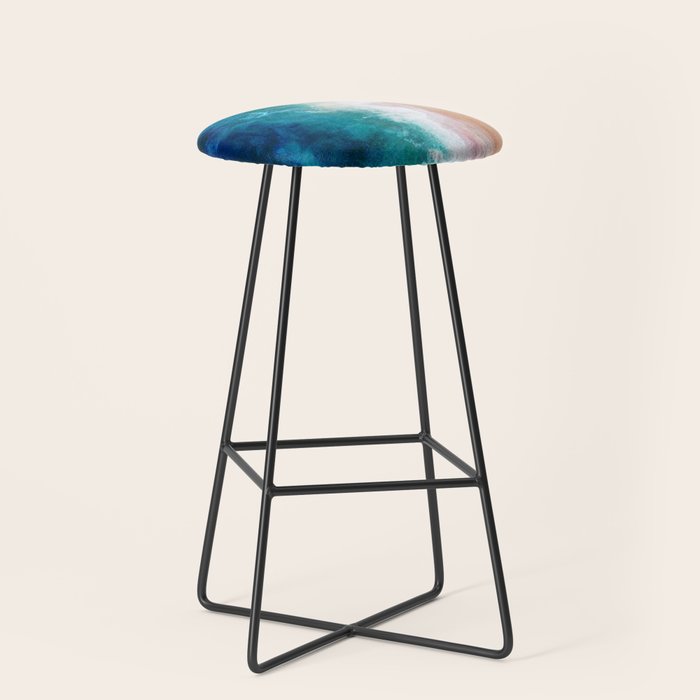 Watercolour Summer Beach IV Stool Gallery Image 1