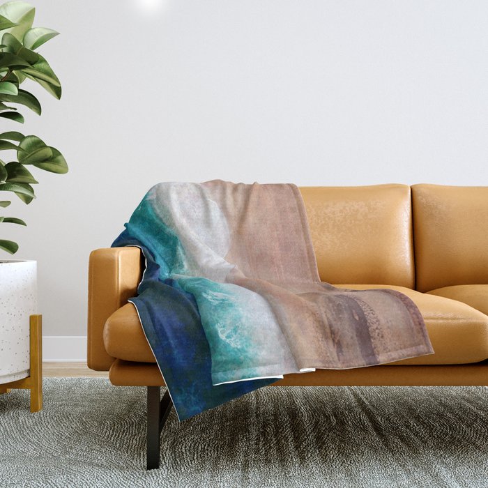 Watercolour Summer Beach IV Throw Blanket Gallery Image 1