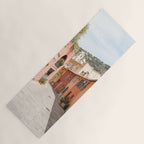 Pastel Color Street In Villefranche Sur Mer, France Photo | Summer Travel Photography Art Print | Colorful Houses In Europe Yoga Mat Gallery Image 1
