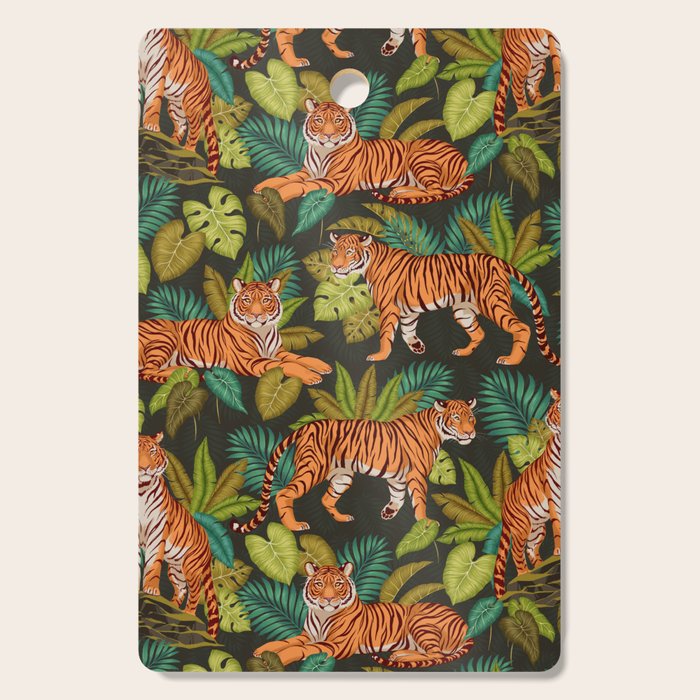 Jungle Cats In Charcoal Cutting Board Gallery Image 1