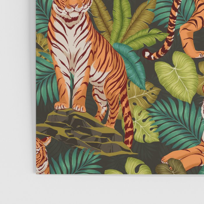 Jungle Cats In Charcoal Poster Gallery Image 3