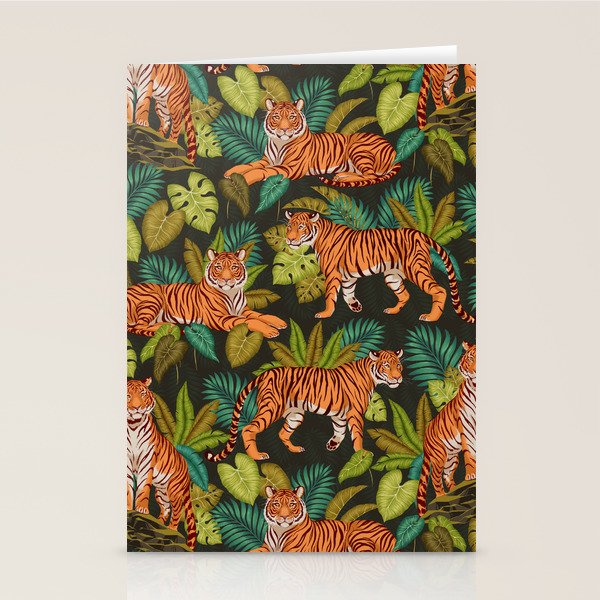 Jungle Cats In Charcoal Stationery Card Gallery Image 2