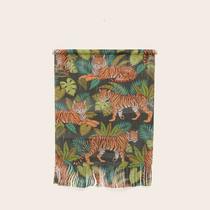 Jungle Cats In Charcoal Wall Hanging Gallery Image 1