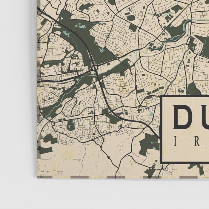 Dublin City Map of Ireland - Vintage Poster Gallery Image 3