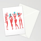 Beach Bombshells - Cyan & Coral Palette Stationery Card Gallery Image 2