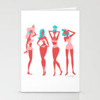Beach Bombshells - Cyan & Coral Palette Stationery Card Gallery Image 2