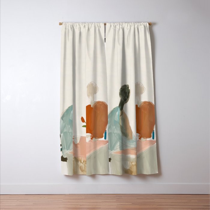 Abstract Cafe Stillness Window Curtain Gallery Image 3