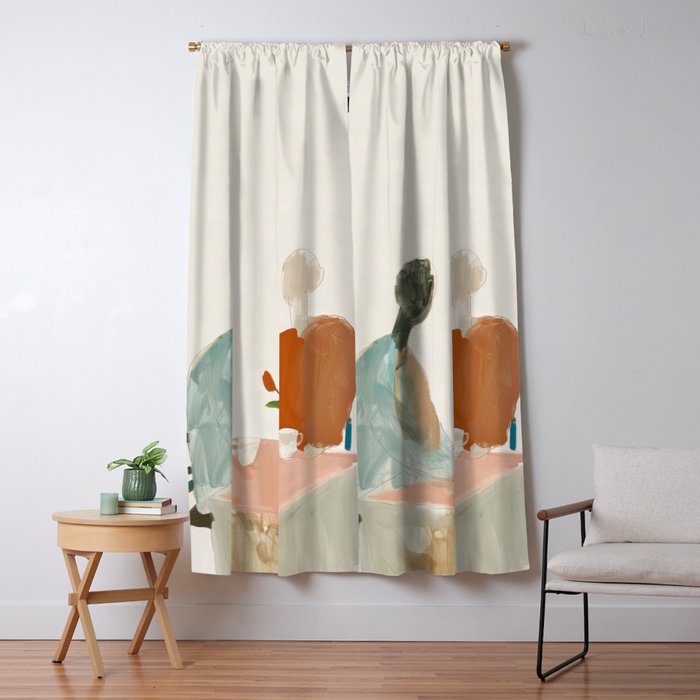 Abstract Cafe Stillness Window Curtain Gallery Image 5