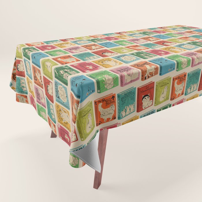 Meowsterpieces of Kiterature - Cat Literature Puns Tablecloth Gallery Image 1