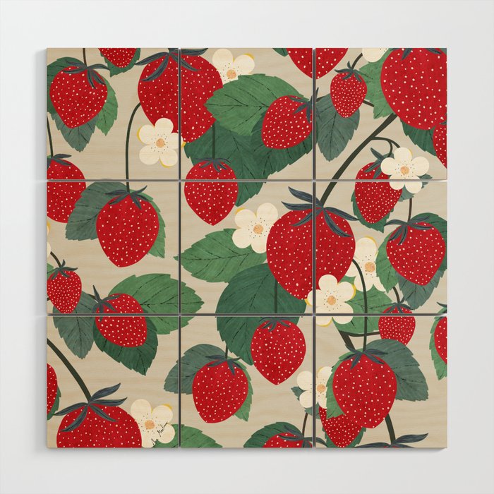 Fruit market Paris retro inspiration Wood Wall Art Gallery Image 1