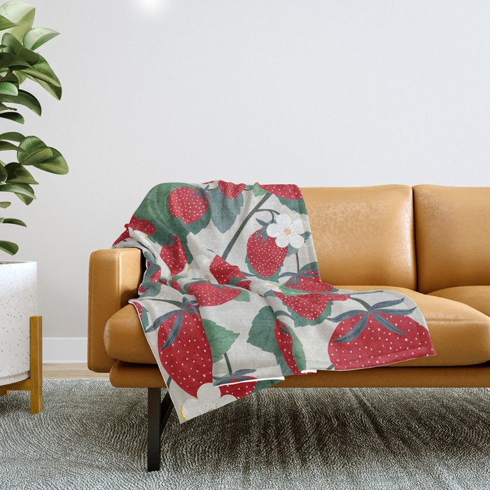 Fruit market Paris retro inspiration Throw Blanket Gallery Image 1
