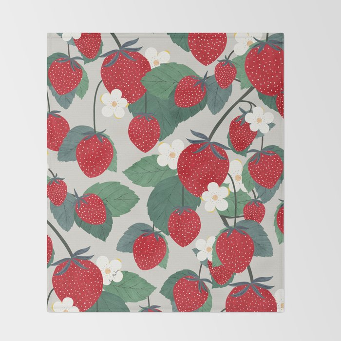 Fruit market Paris retro inspiration Throw Blanket Gallery Image 2