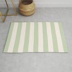 Pastel Green Vertical Stripes Rug Gallery Image 1