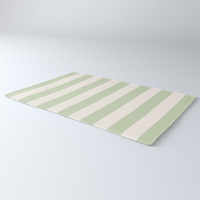 Pastel Green Vertical Stripes Rug Gallery Image 3