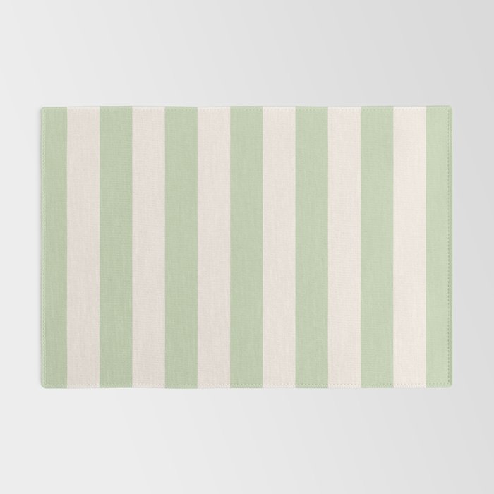 Pastel Green Vertical Stripes Rug Gallery Image 2