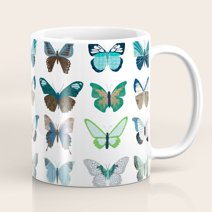 Green and Blue Butterflies Coffee Mug Gallery Image 1