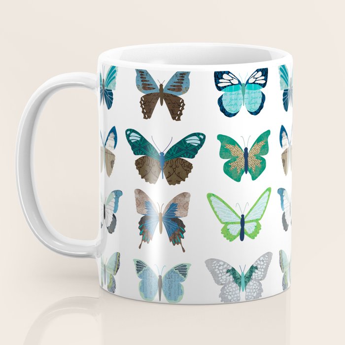 Green and Blue Butterflies Coffee Mug Gallery Image 3