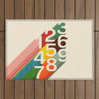 Retro Numbers Outdoor Rug Gallery Image 1