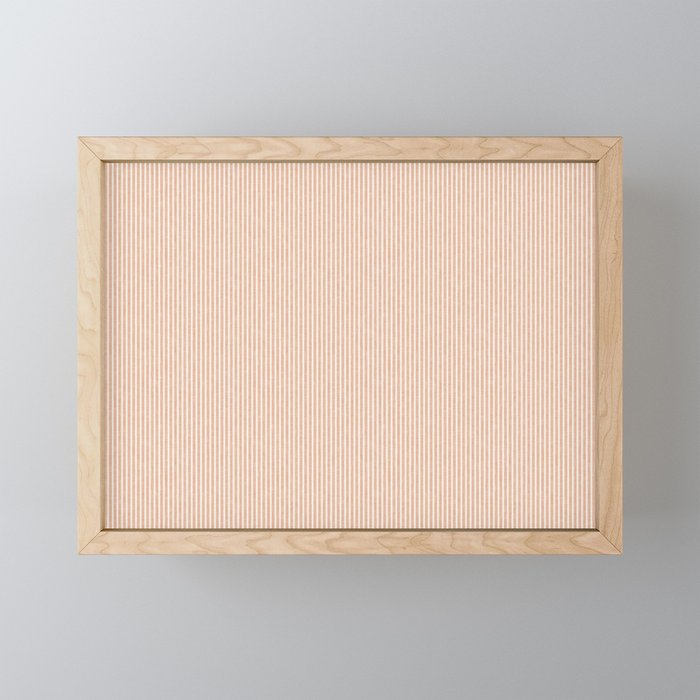 linen textured stripes - peach Mini Art Print Gallery Image 1
