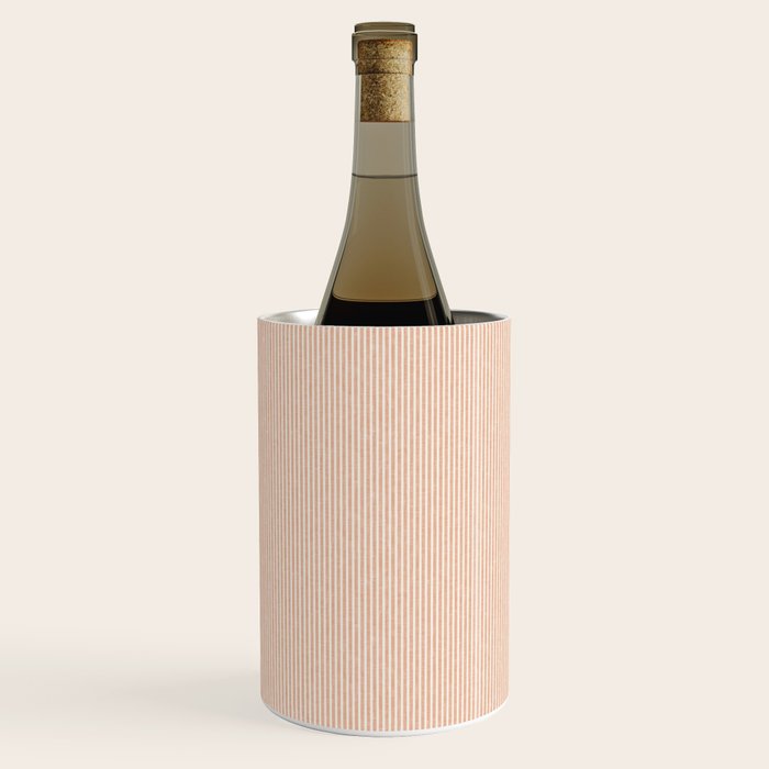 linen textured stripes - peach Wine Chiller Gallery Image 3